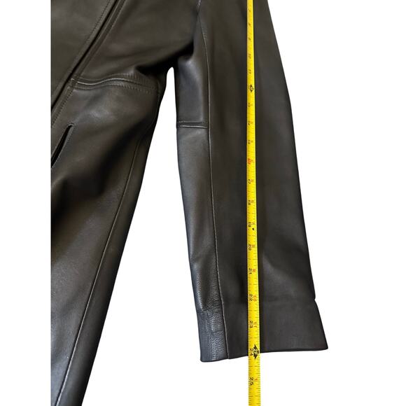 Vintage Maximo Luciano Women’s Italian Black Genuine Leather Coat Size M - Picture 7 of 8